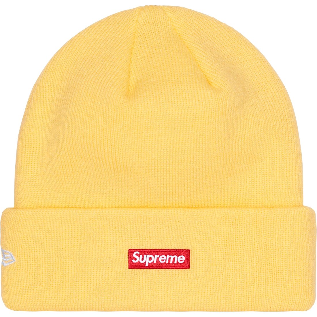 Details on New Era Varsity Beanie Light Yellow from fall winter
                                                    2023 (Price is $40)