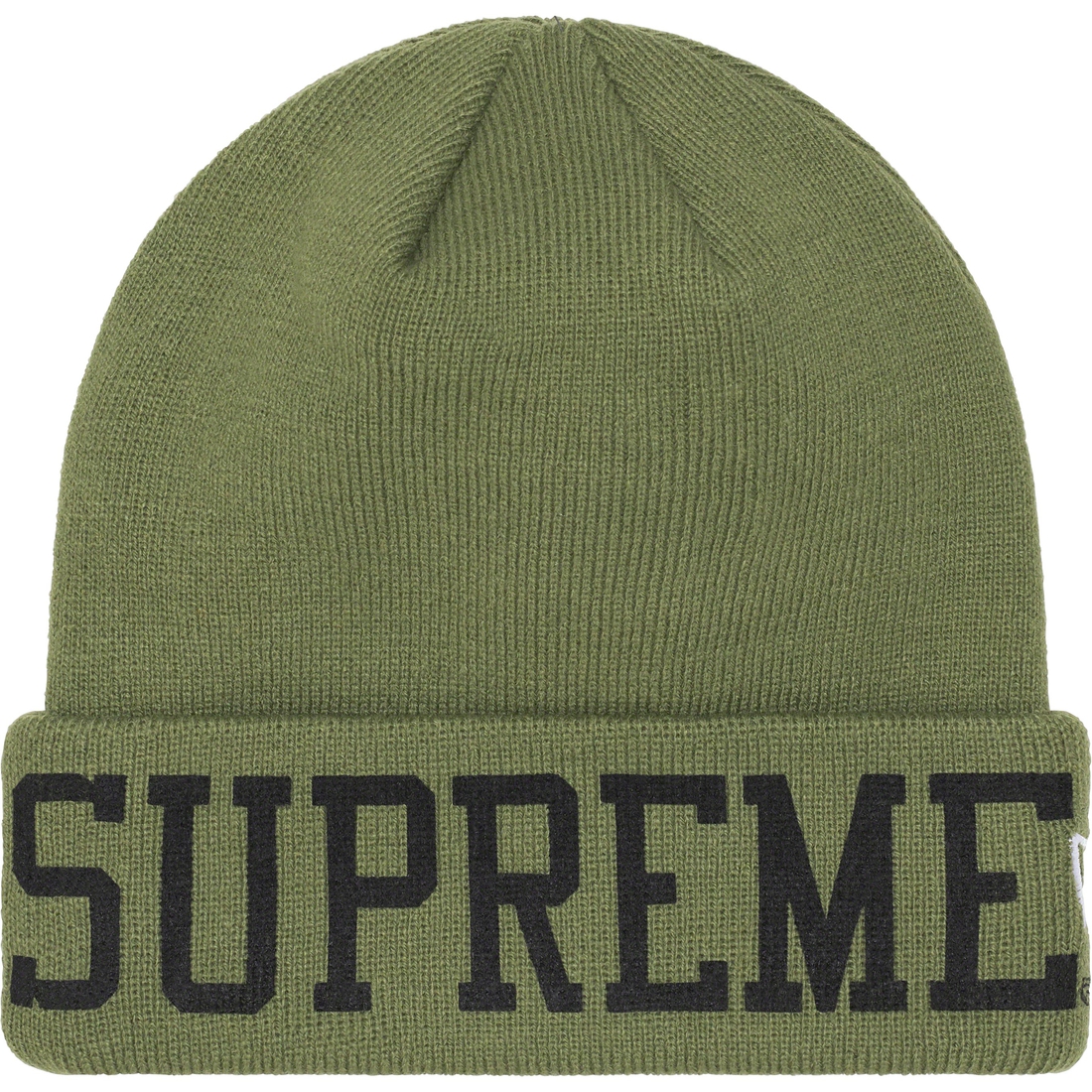 Details on New Era Varsity Beanie Olive from fall winter
                                                    2023 (Price is $40)