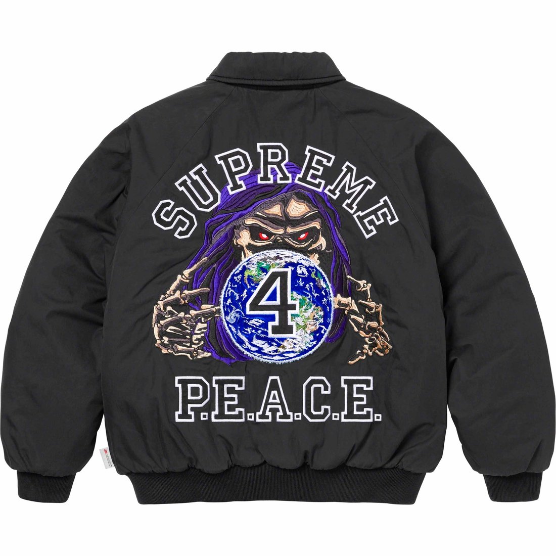 Details on Peace Embroidered Work Jacket Black from fall winter
                                                    2023 (Price is $328)