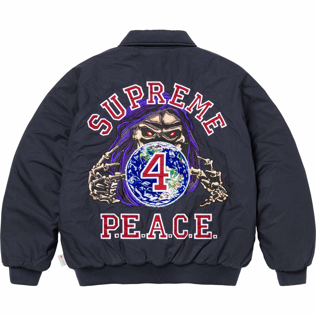 Details on Peace Embroidered Work Jacket Navy from fall winter
                                                    2023 (Price is $328)