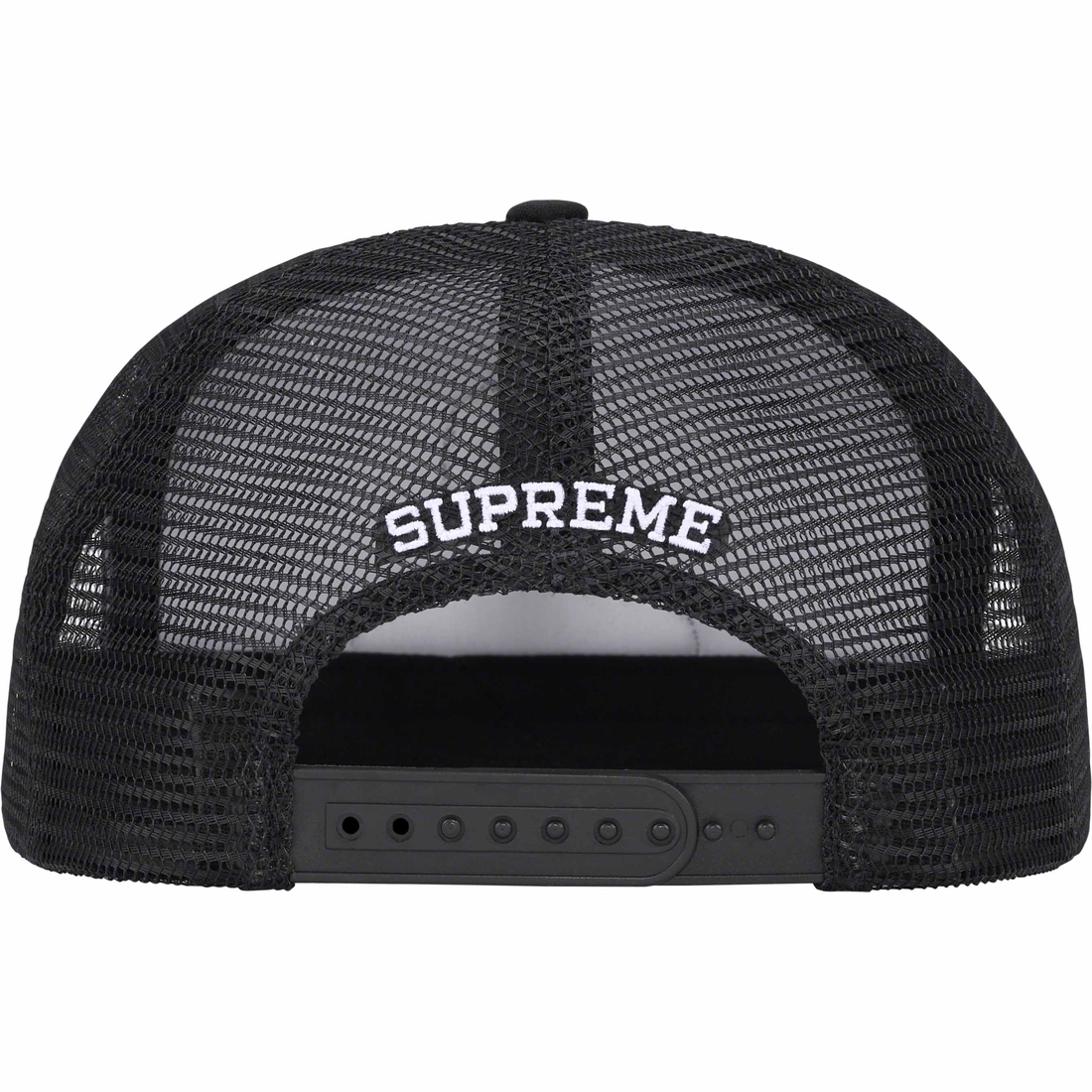 Details on Pin Up Mesh Back 5-Panel Black from fall winter 2023 (Price is $48)