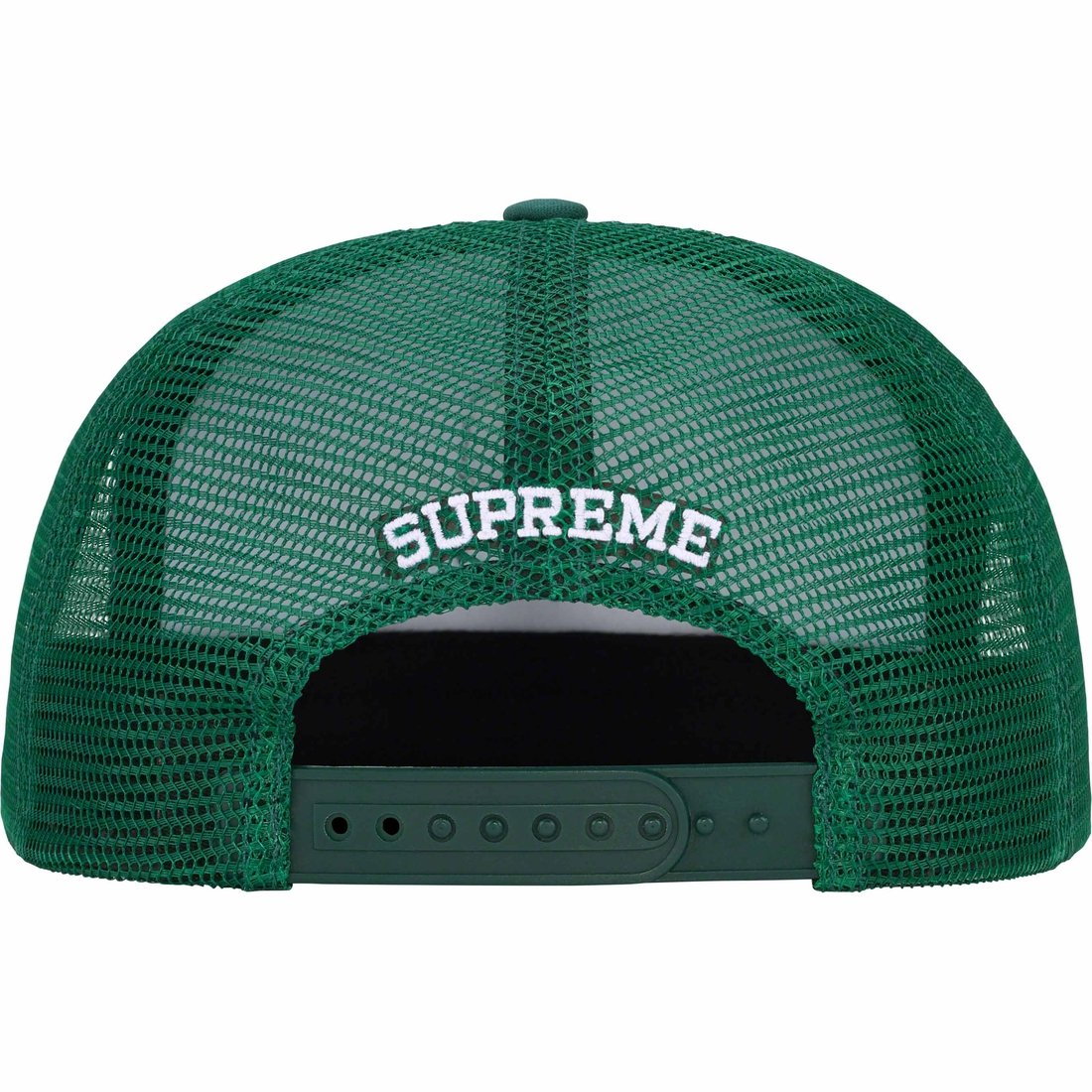 Details on Pin Up Mesh Back 5-Panel Green from fall winter 2023 (Price is $48)
