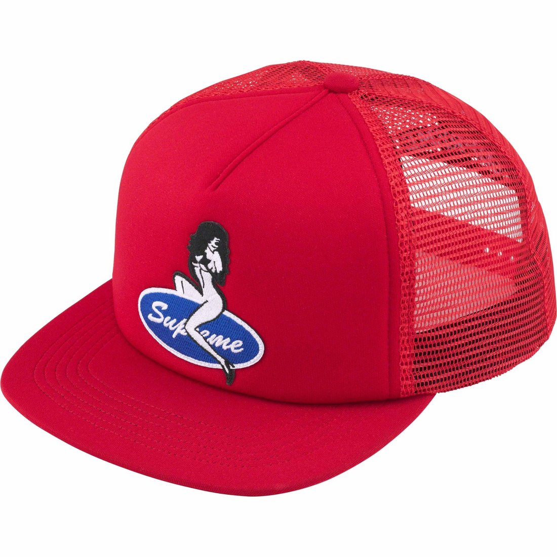 Details on Pin Up Mesh Back 5-Panel Red from fall winter
                                                    2023 (Price is $48)