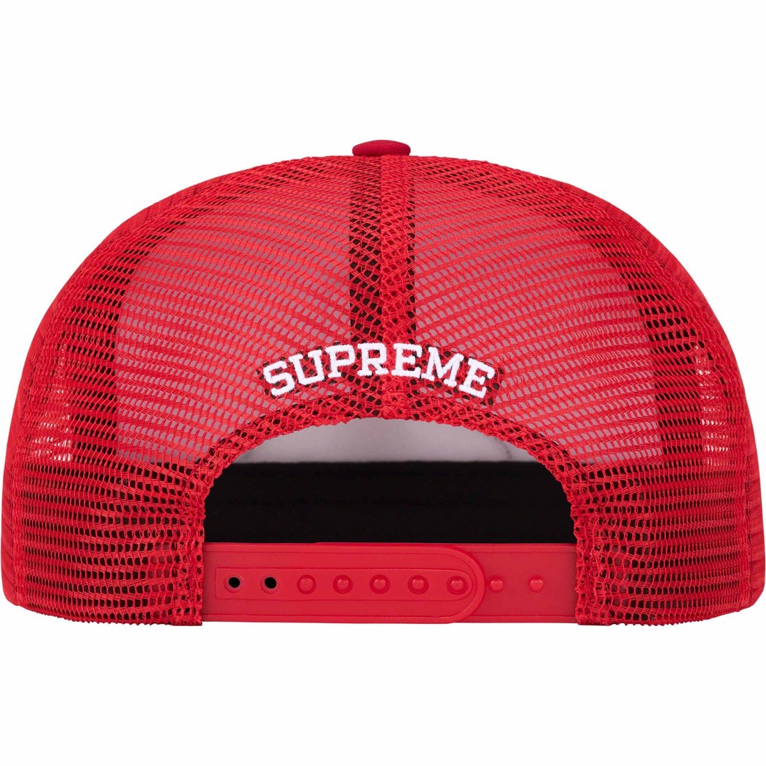 Details on Pin Up Mesh Back 5-Panel Red from fall winter 2023 (Price is $48)