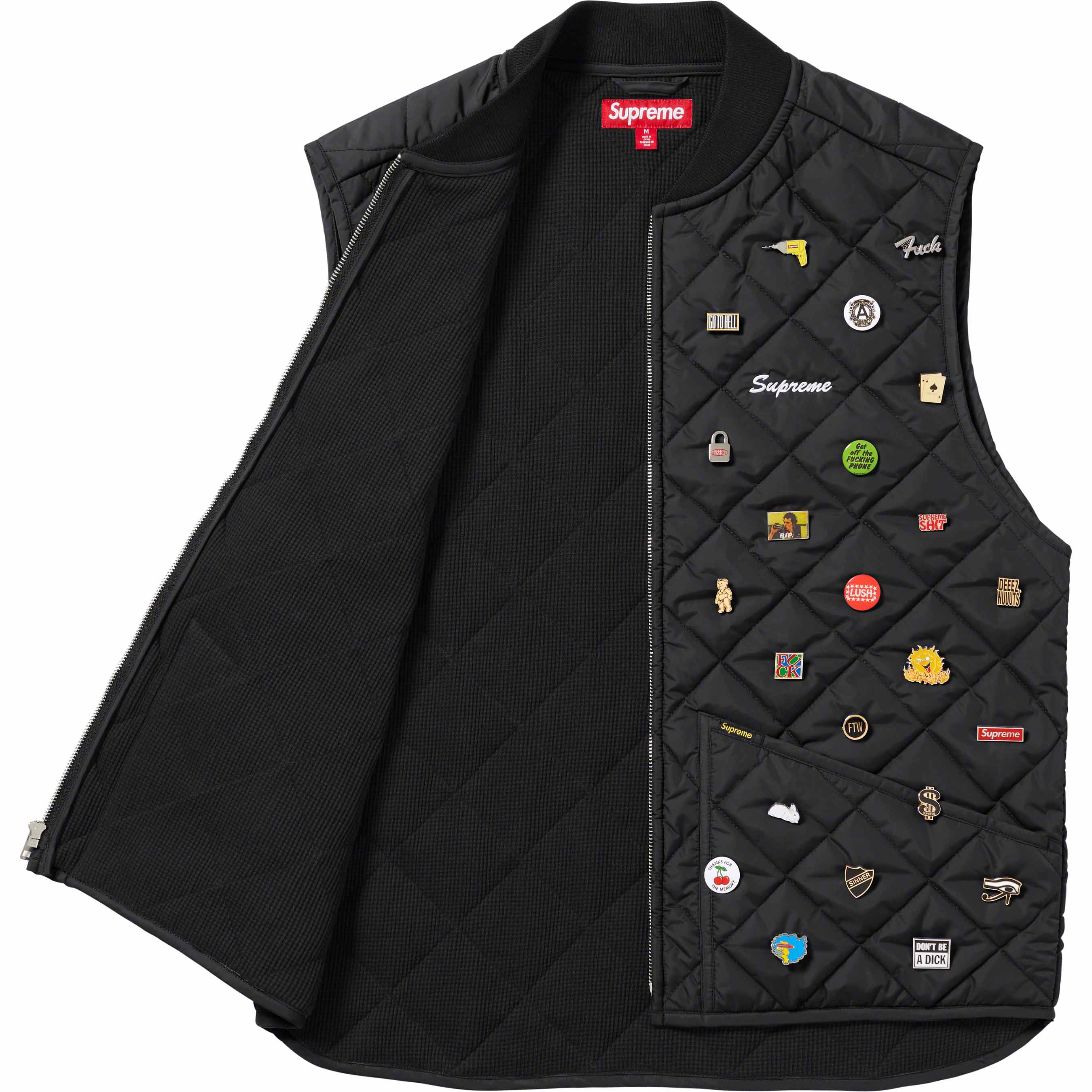 Supreme Pins Quilted Work Vest ピンズ ベスト