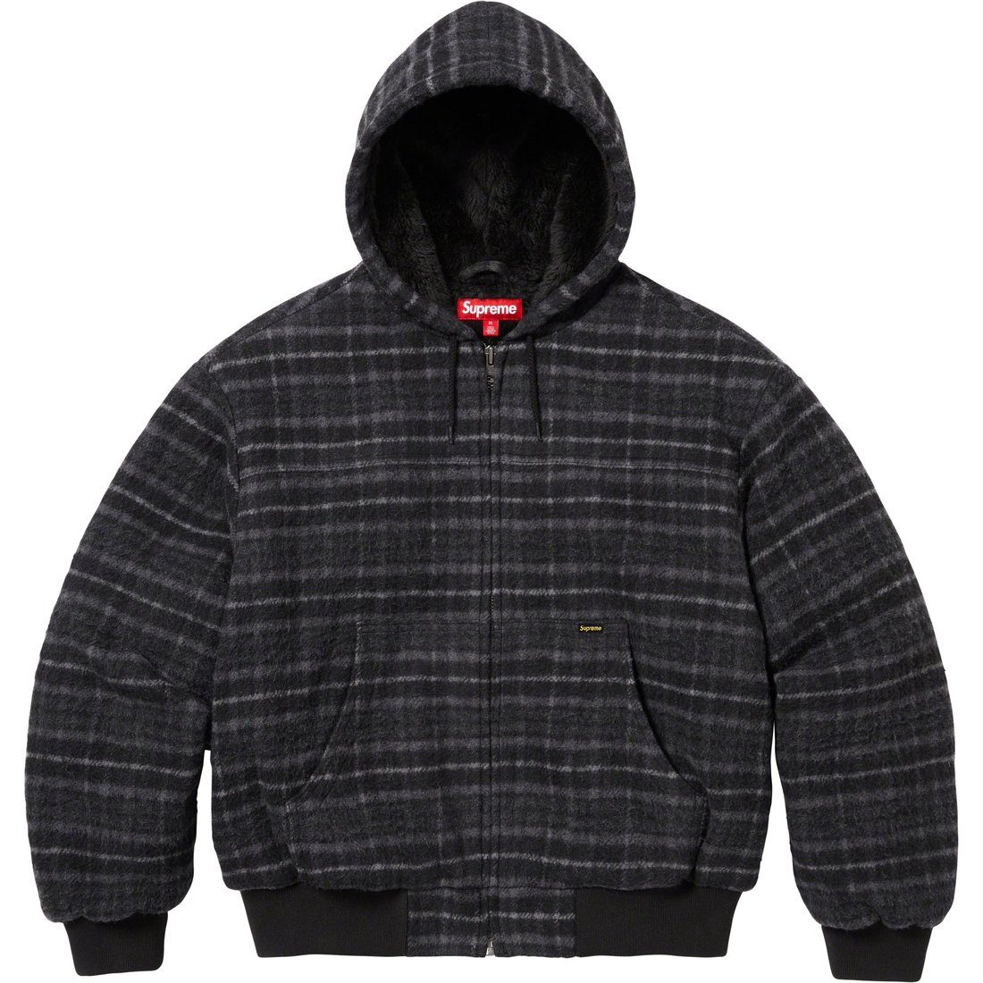 Details on Plaid Wool Hooded Work Jacket Black from fall winter
                                                    2023 (Price is $238)