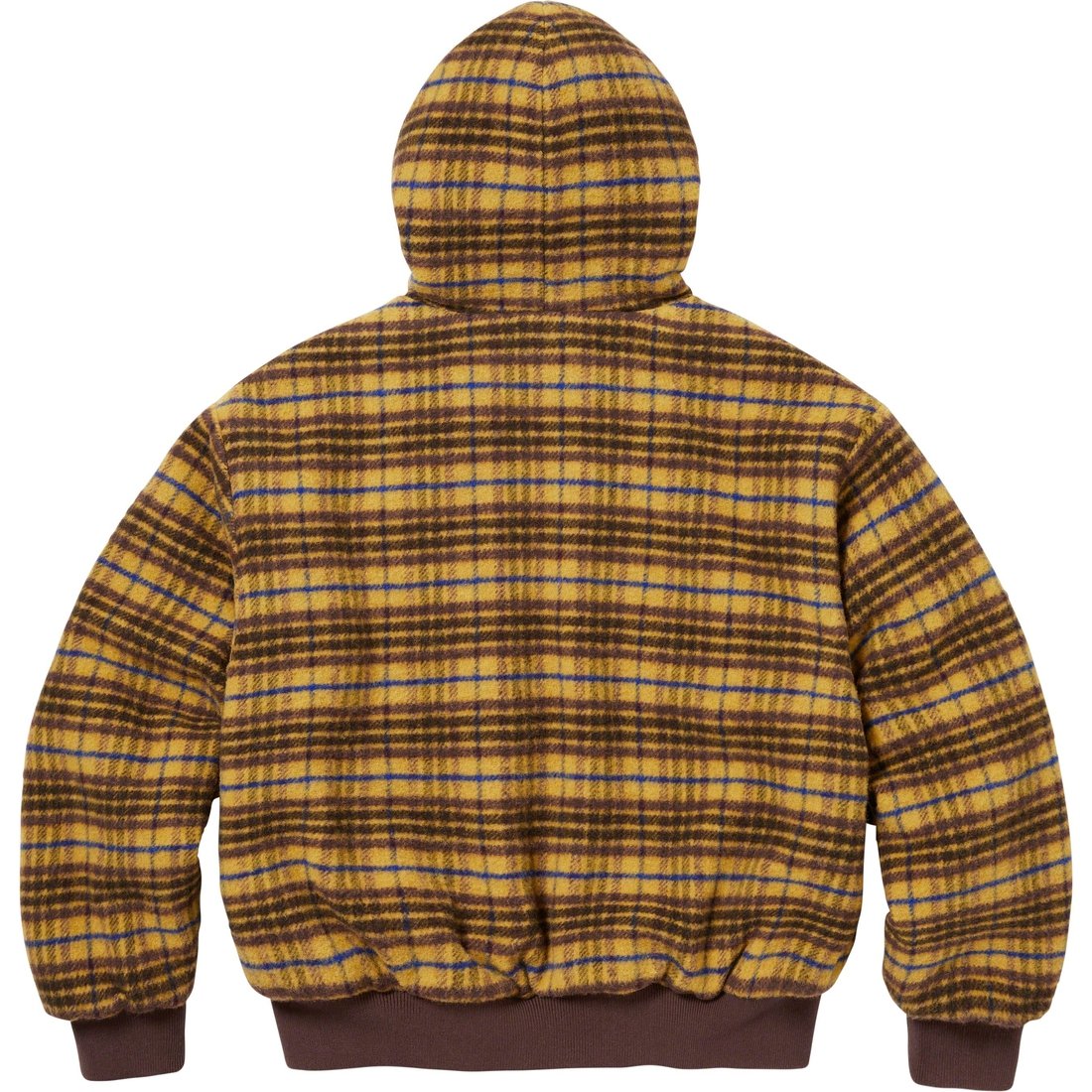 Details on Plaid Wool Hooded Work Jacket Brown from fall winter
                                                    2023 (Price is $238)