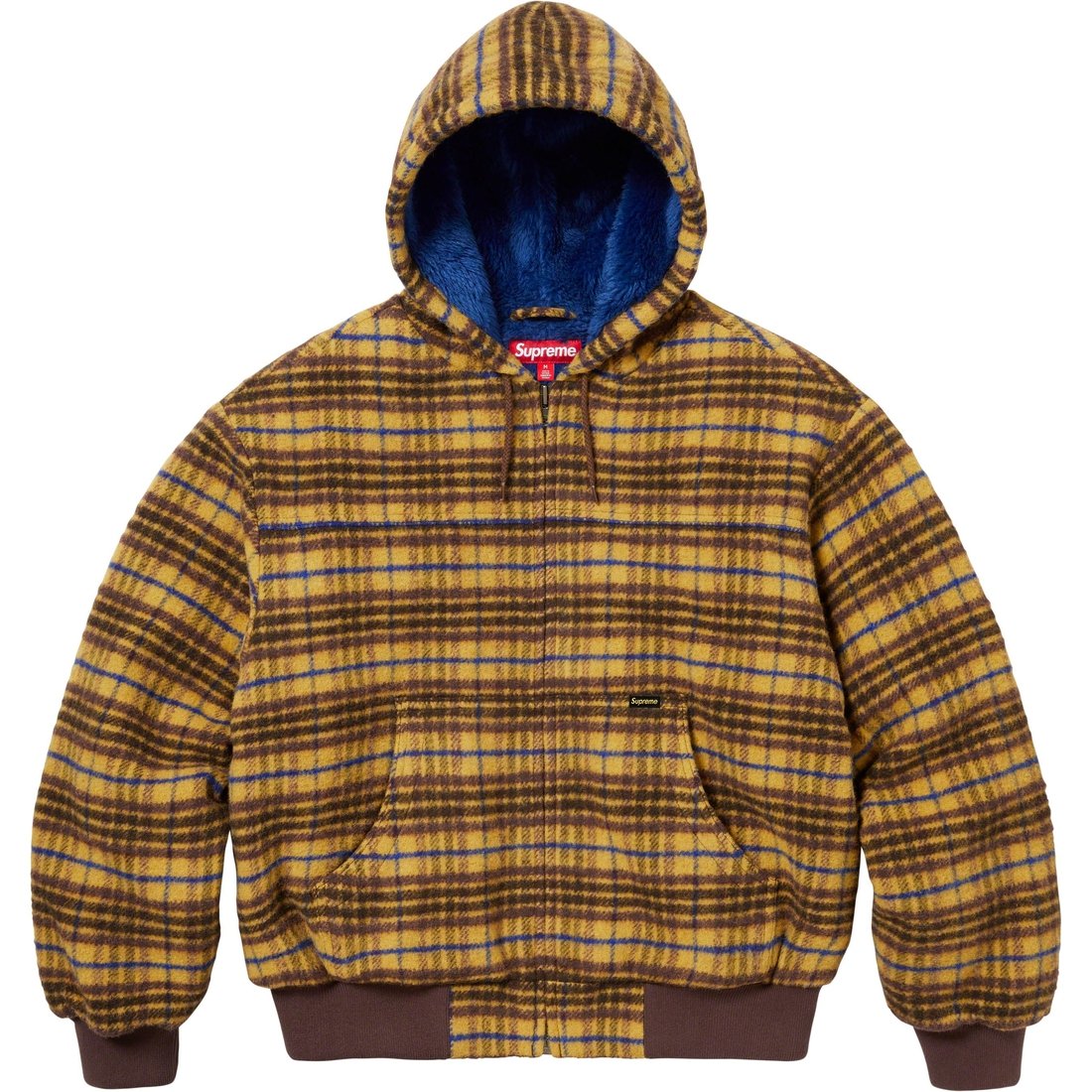 Details on Plaid Wool Hooded Work Jacket Brown from fall winter
                                                    2023 (Price is $238)