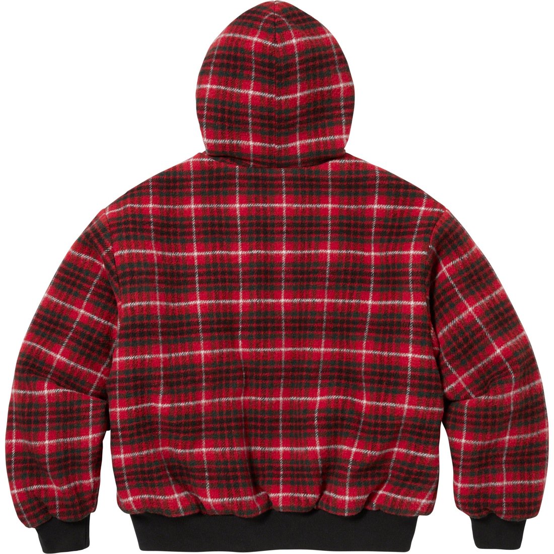 Details on Plaid Wool Hooded Work Jacket Red from fall winter 2023 (Price is $238)