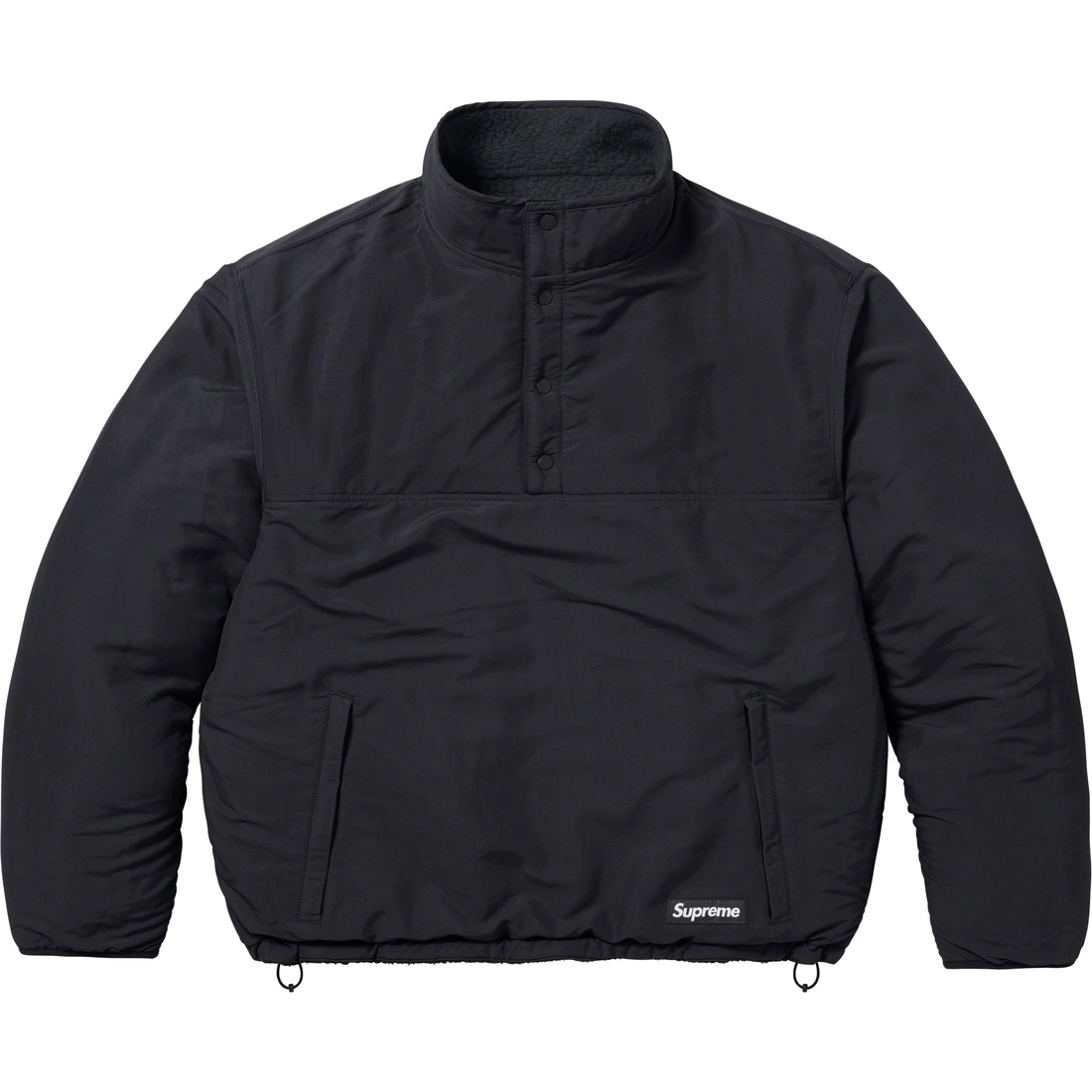 Supreme Polartec Shearling Reversible Pullover (FW23) - Black - $198