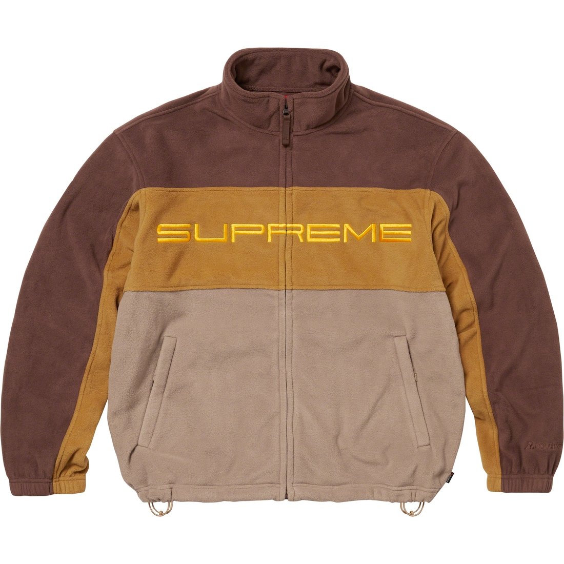 Details on Polartec Zip Jacket Brown from fall winter
                                                    2023 (Price is $168)