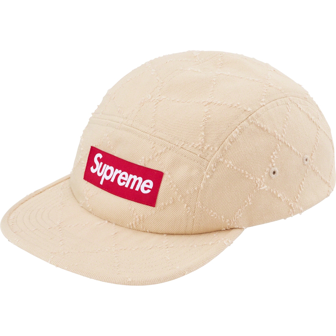 Details on Punched Denim Camp Cap Dyed Beige from fall winter
                                                    2023 (Price is $48)