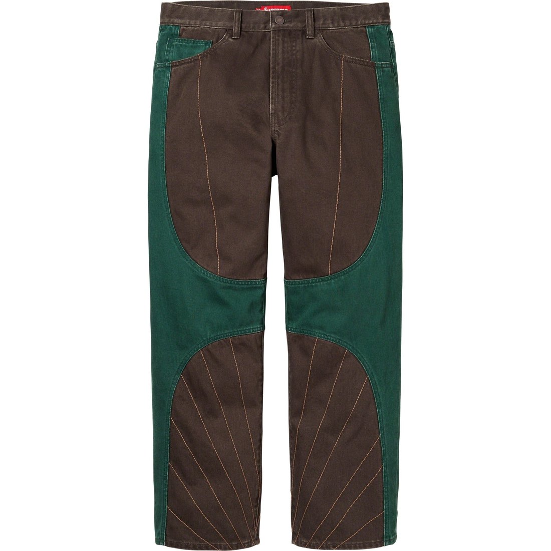 Supreme Radial Embroidered Loose Fit Jean (FW23) - Brown - $178