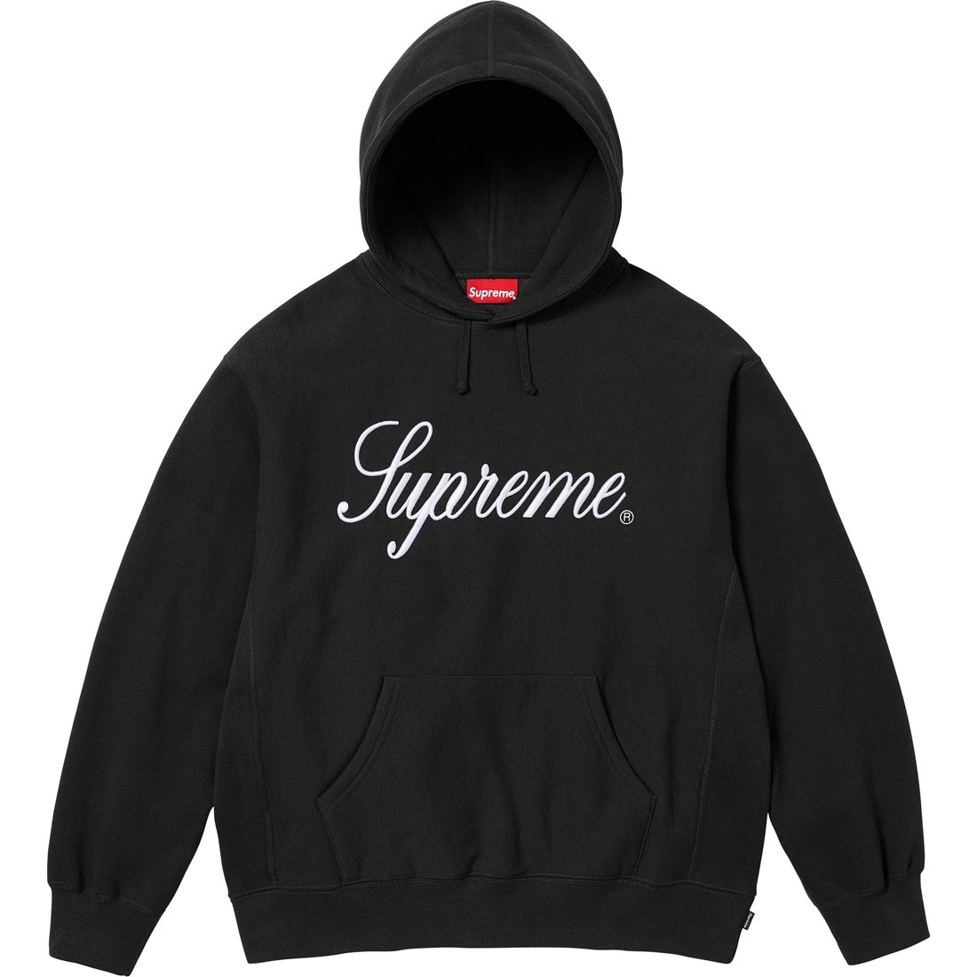 Details on Raised Script Hooded Sweatshirt Black from fall winter
                                                    2023 (Price is $158)