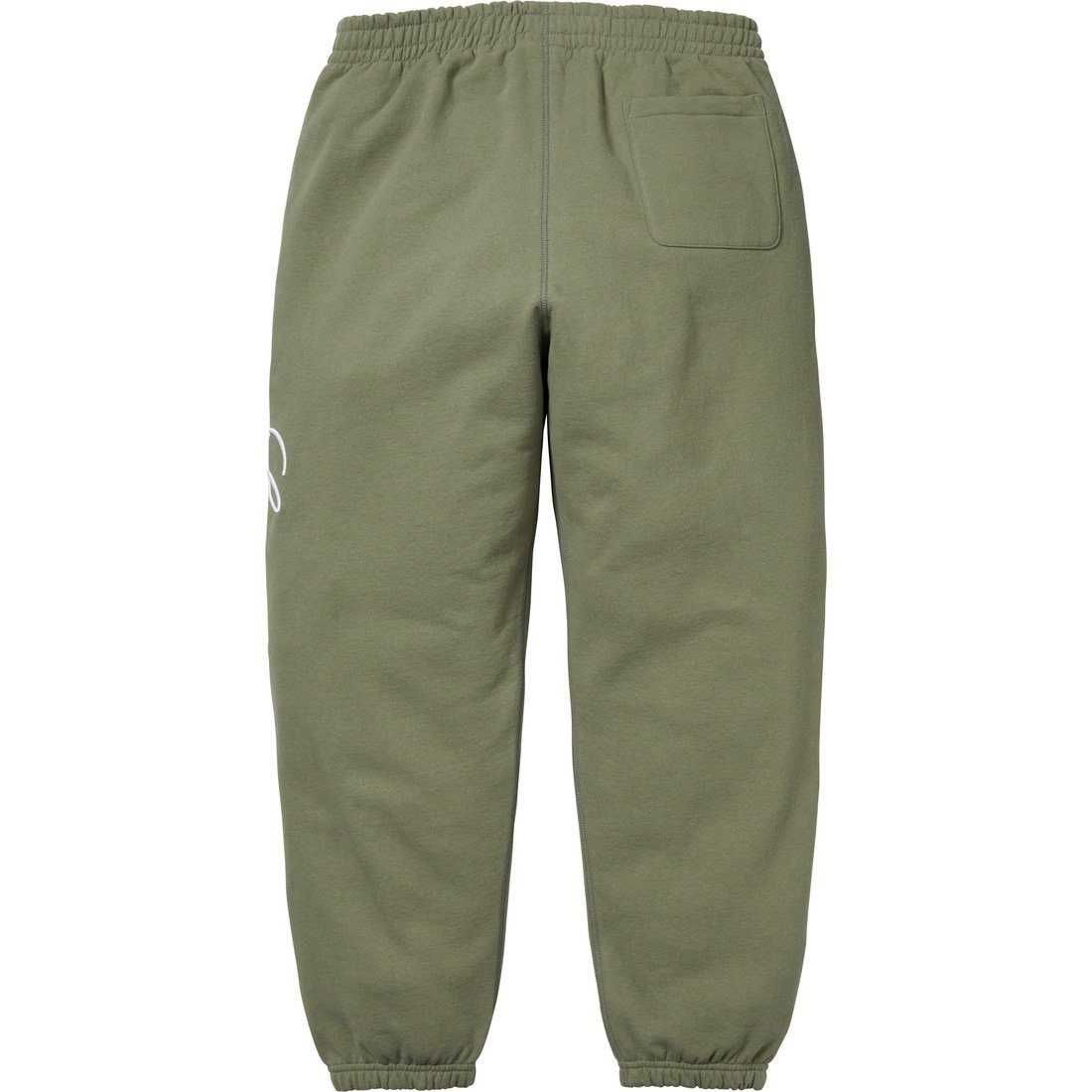 Details on Raised Script Sweatpant Light Olive from fall winter
                                                    2023 (Price is $148)