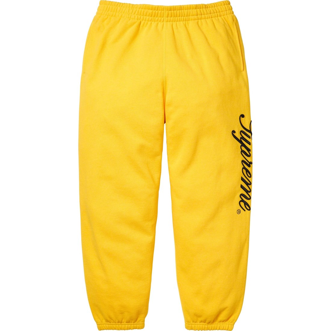 Details on Raised Script Sweatpant Yellow from fall winter
                                                    2023 (Price is $148)