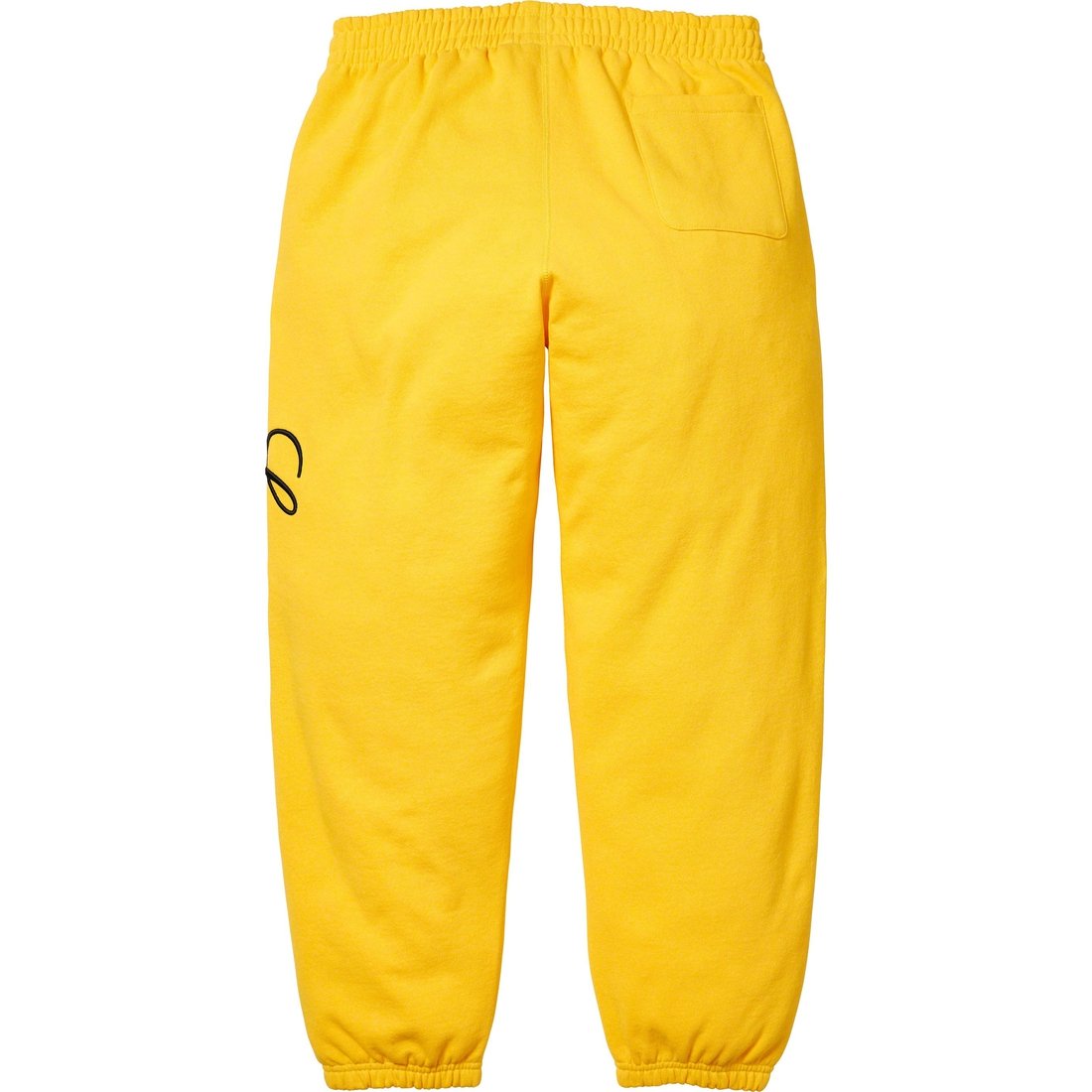 Details on Raised Script Sweatpant Yellow from fall winter
                                                    2023 (Price is $148)