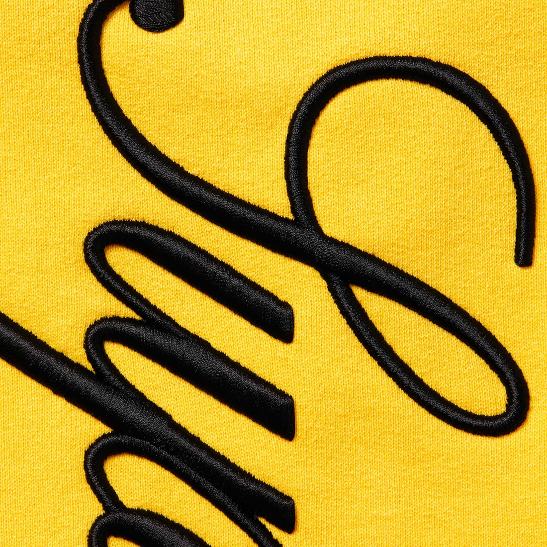 Details on Raised Script Sweatpant Yellow from fall winter
                                                    2023 (Price is $148)