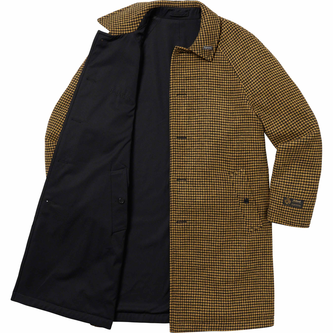 Details on Reversible Houndstooth Overcoat Black from fall winter 2023 (Price is $798)