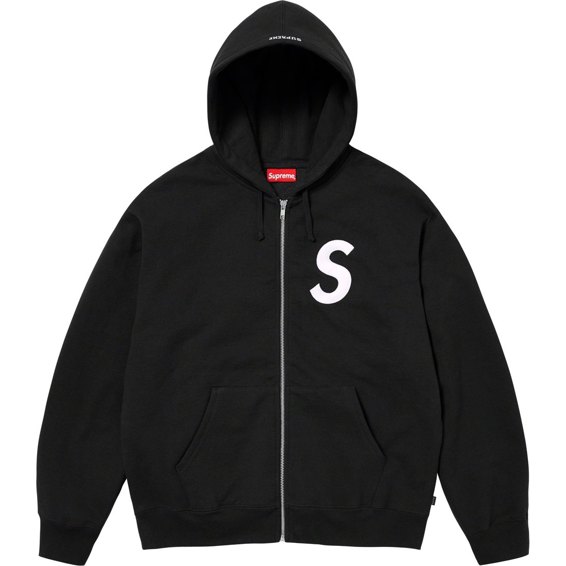 Details on S Logo Zip Up Hooded Sweatshirt Black from fall winter
                                                    2023 (Price is $168)