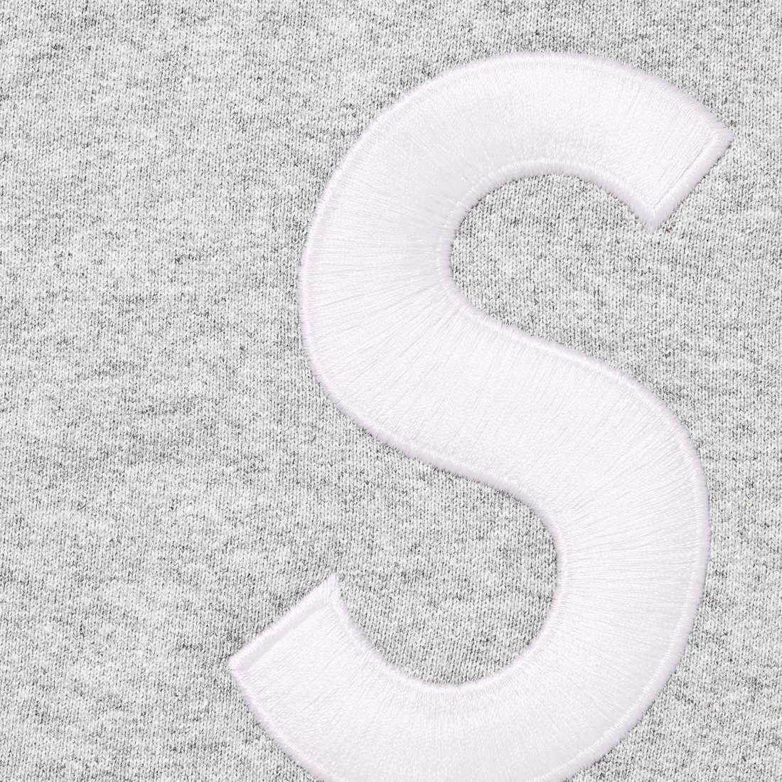 Details on S Logo Zip Up Hooded Sweatshirt Heather Grey from fall winter 2023 (Price is $168)