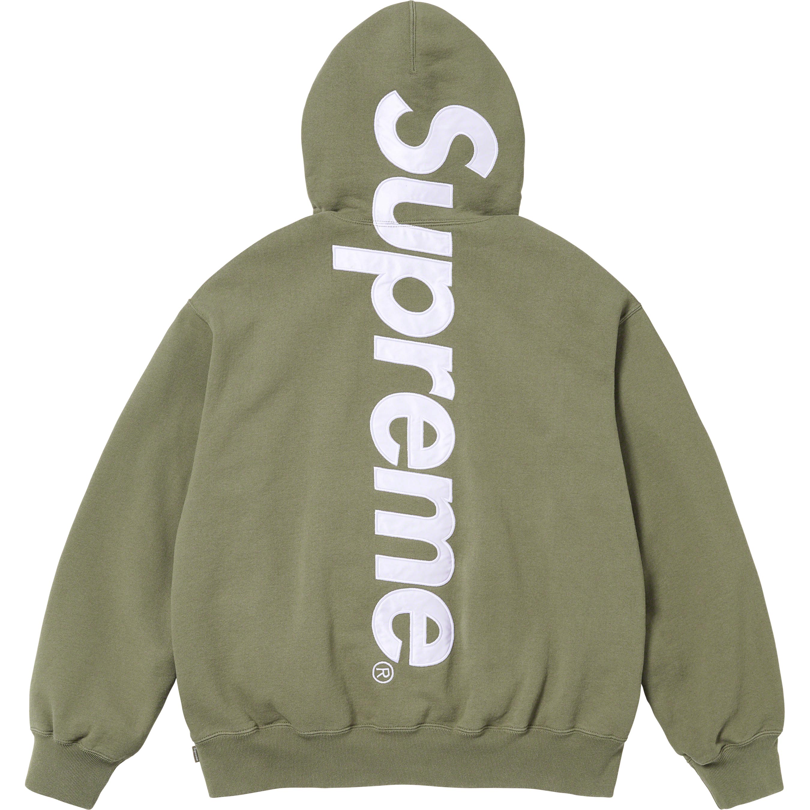 supreme satin applique hooded sweatshirt