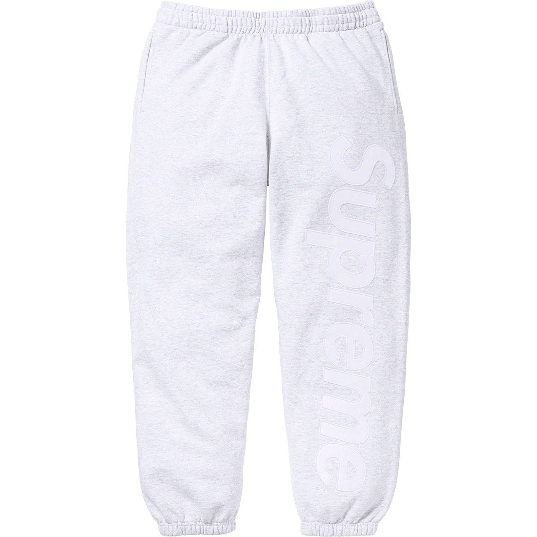 Details on Satin Appliqué Sweatpant Ash Grey from fall winter
                                                    2023 (Price is $148)