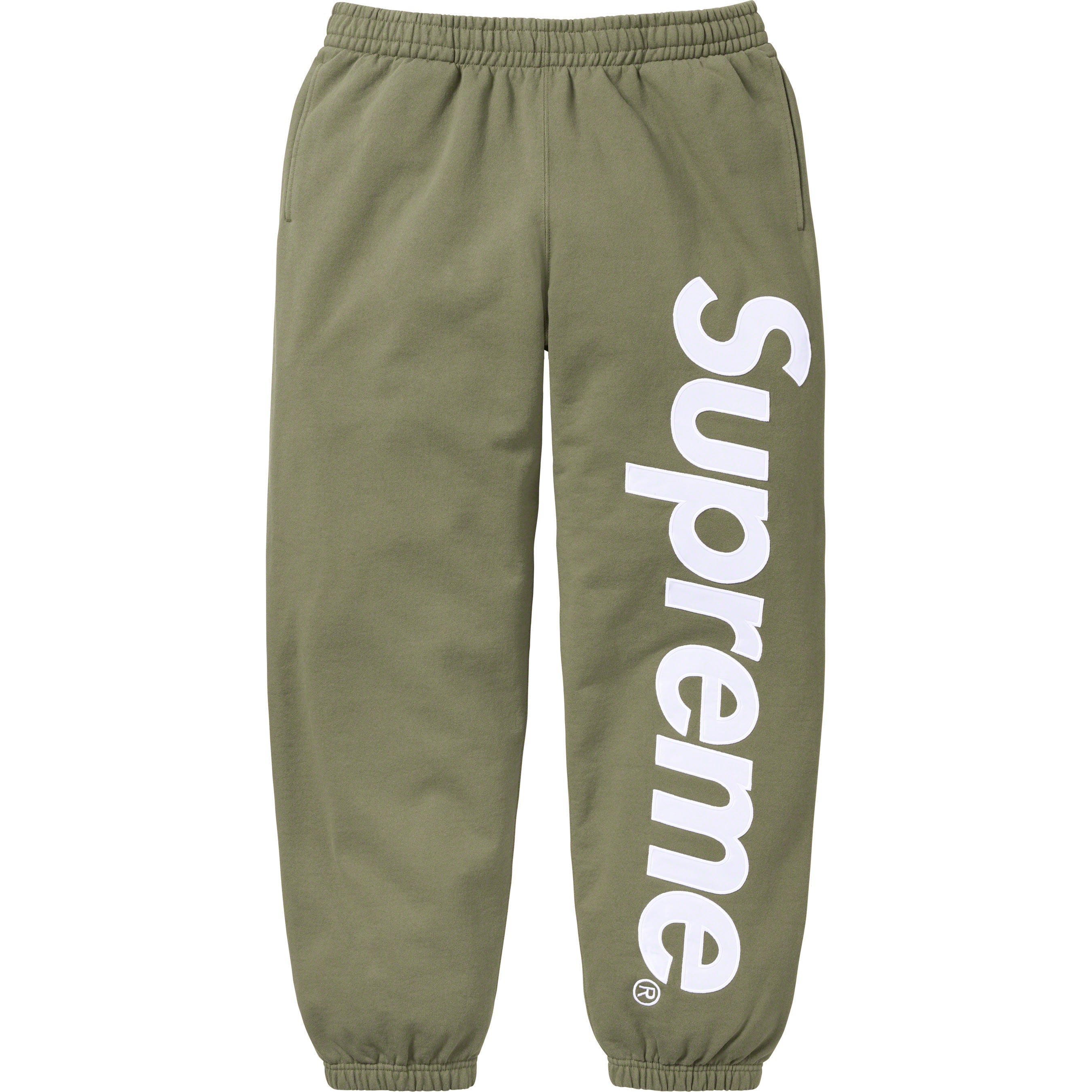 Supreme Satin Appliqu Sweatpant Olive XL