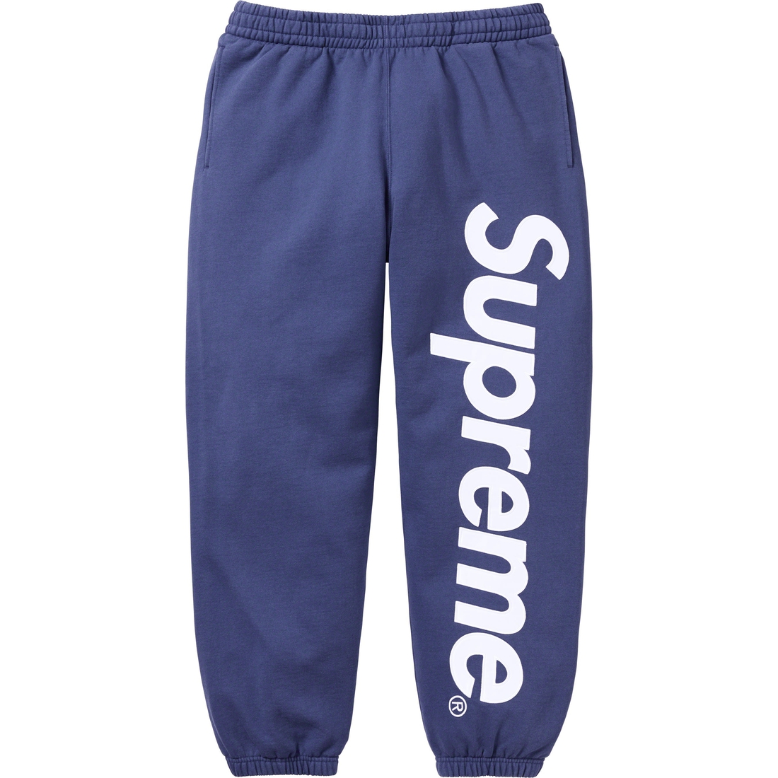 Details on Satin Appliqué Sweatpant Washed Navy from fall winter
                                                    2023 (Price is $148)