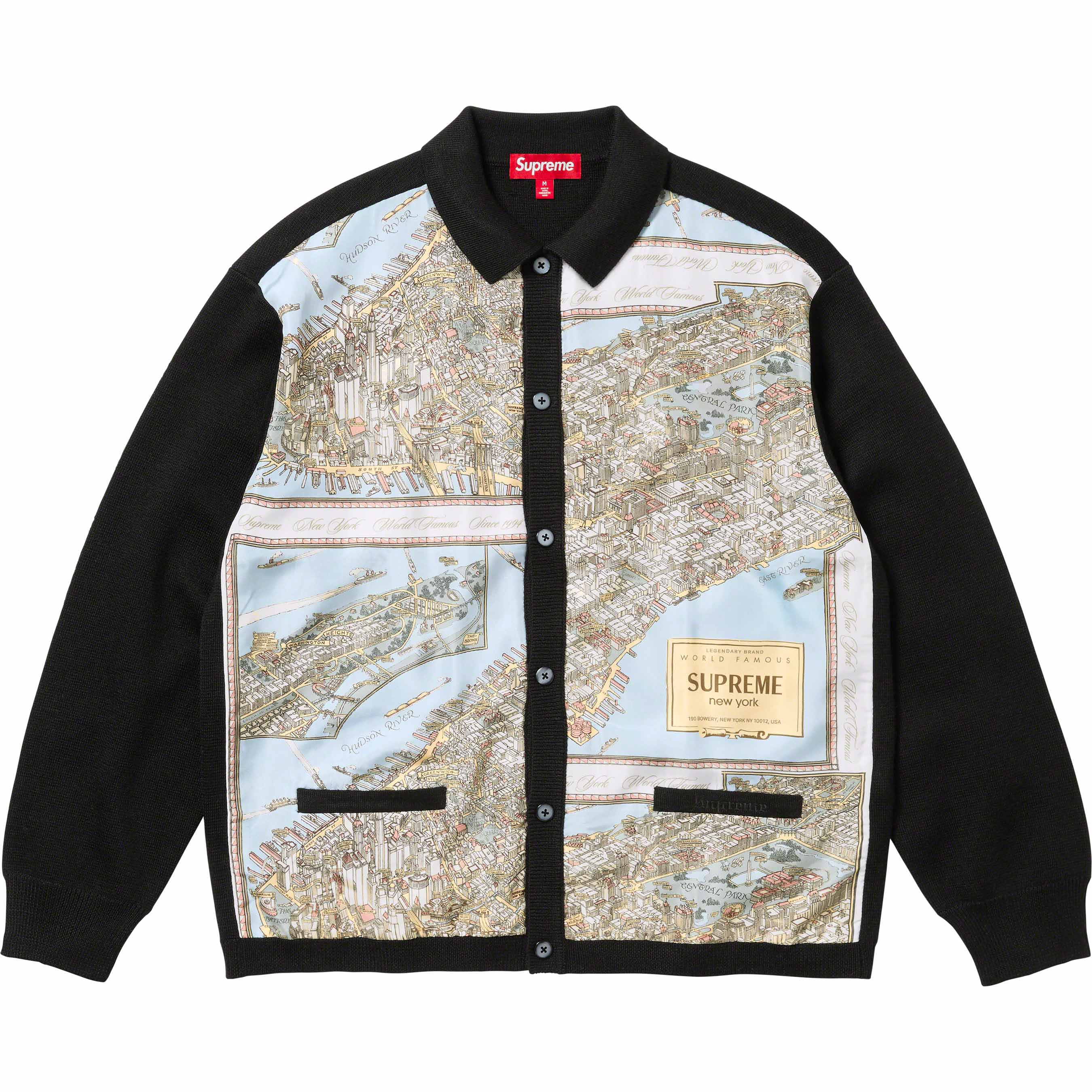 supreme silk map cardigan 23fw 23aw M-