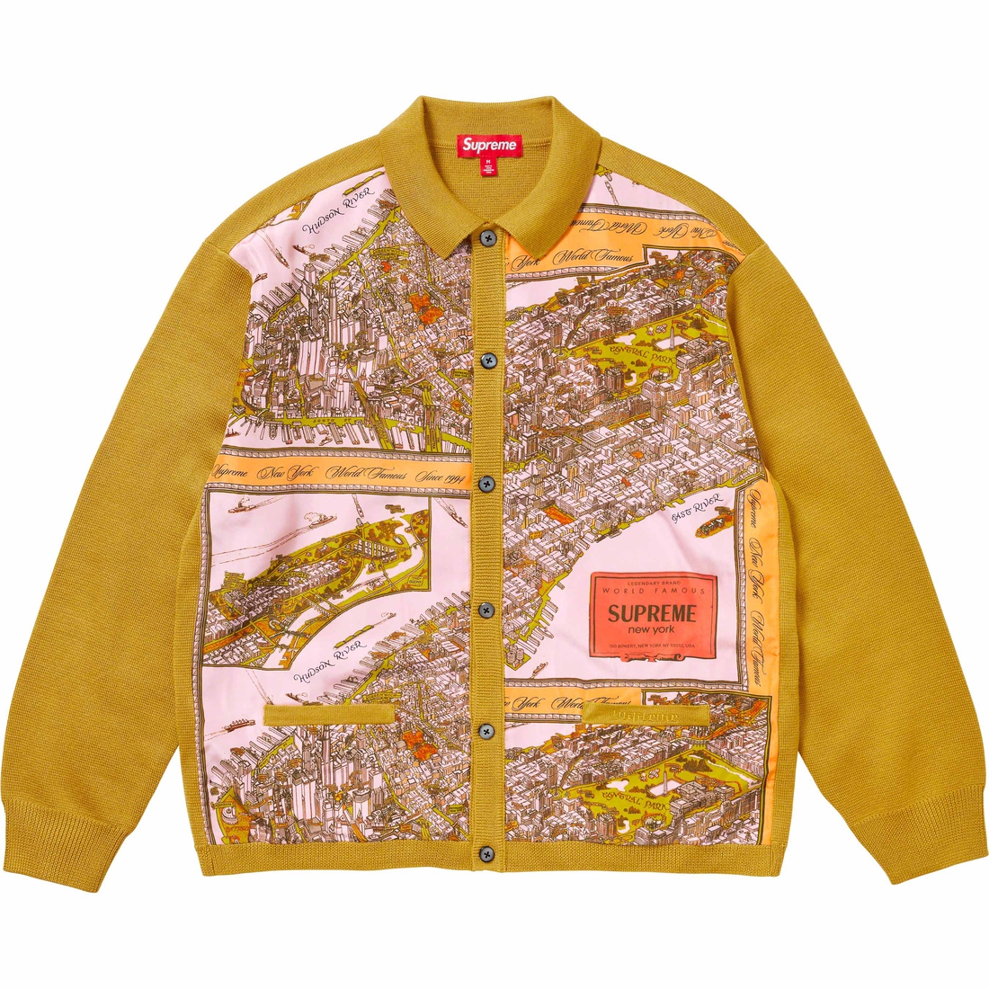 Details on Silk Map Cardigan Mustard from fall winter
                                                    2023 (Price is $178)