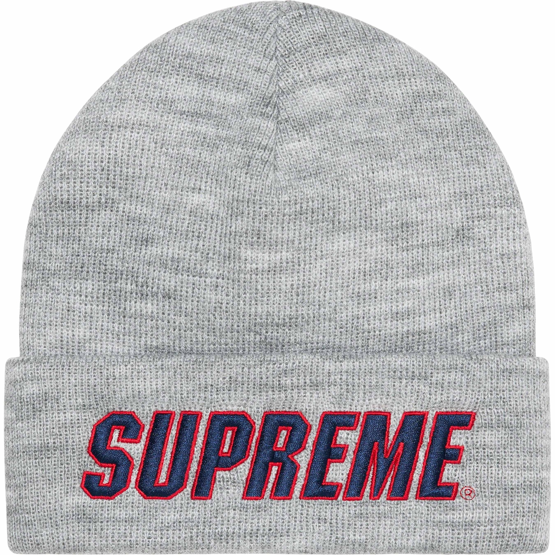 Supreme Slant Beanie (FW23) - Heather Grey - $40