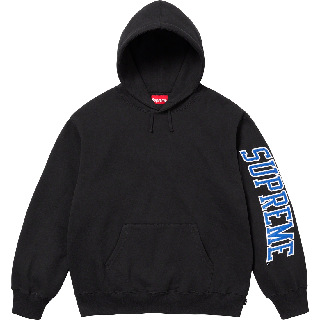 Details on Sleeve Arc Hooded Sweatshirt Black from fall winter 2023 (Price is $158)