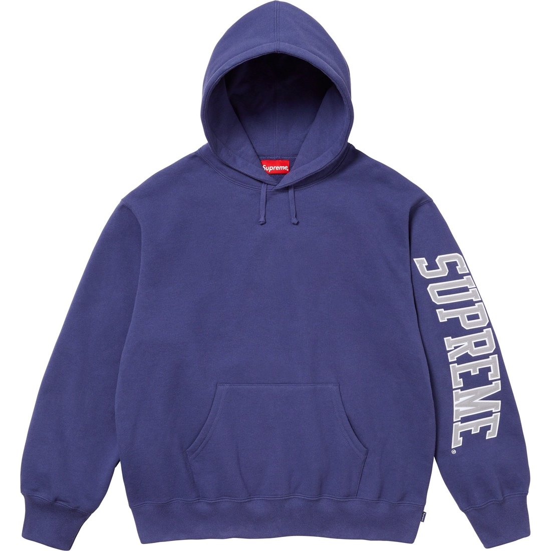 Details on Sleeve Arc Hooded Sweatshirt Washed Navy from fall winter
                                                    2023 (Price is $158)