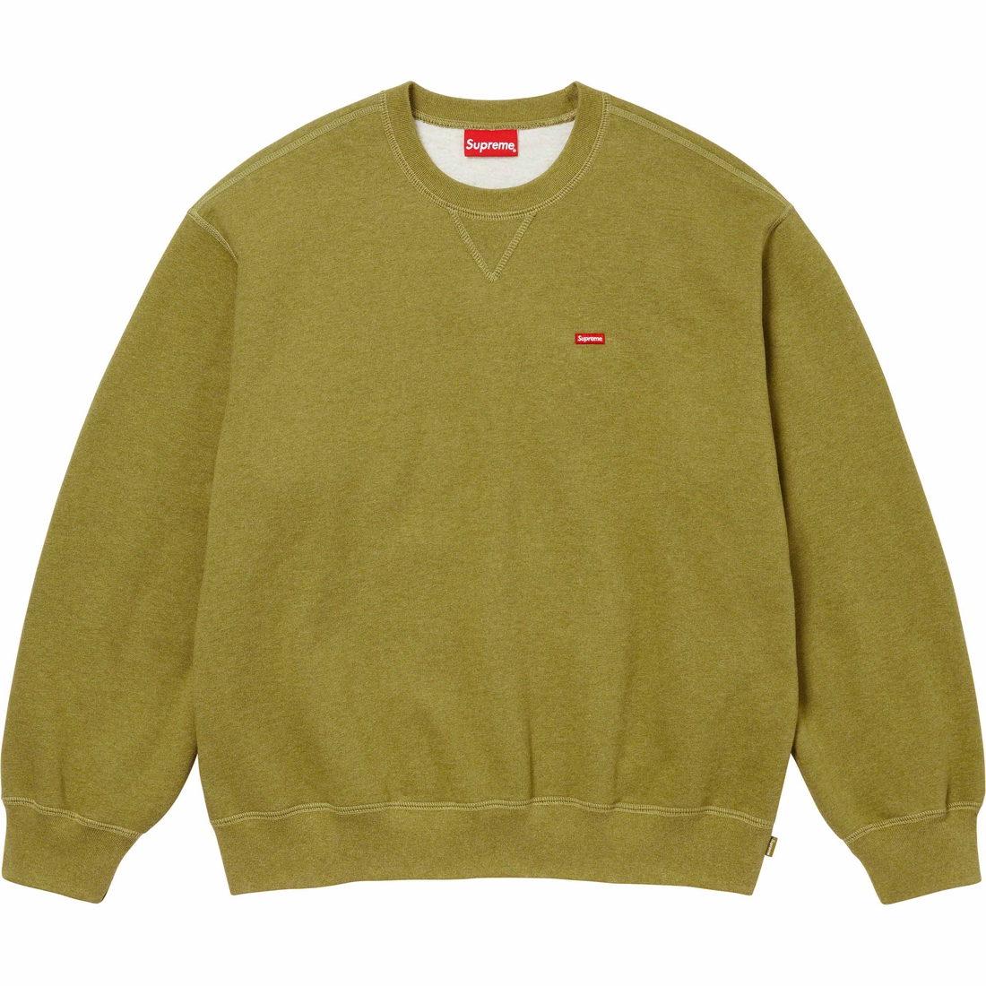 Supreme Small Box Crewneck (FW23) - Heather Olive - $138