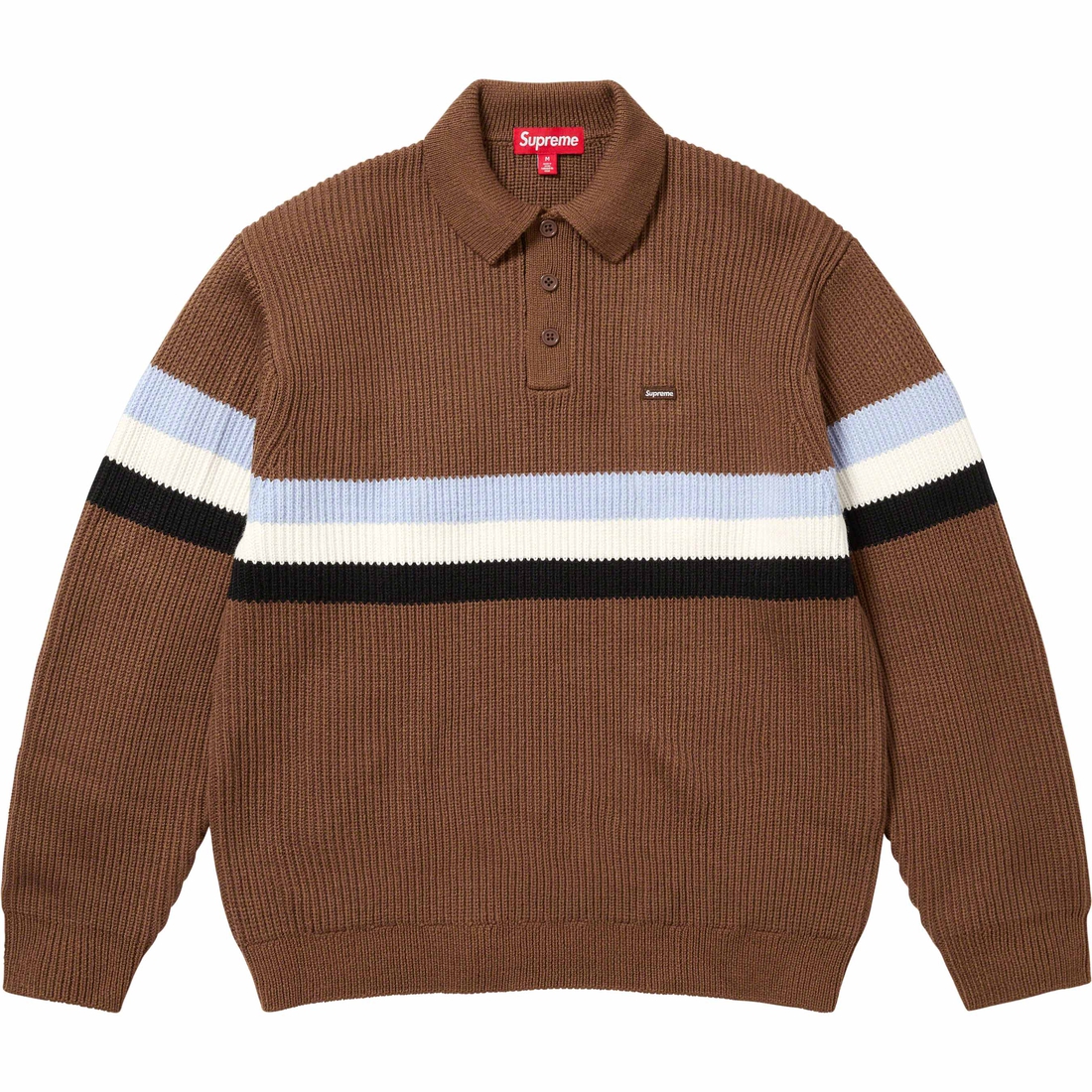 Details on Small Box Polo Sweater Dark Brown from fall winter
                                                    2023 (Price is $148)