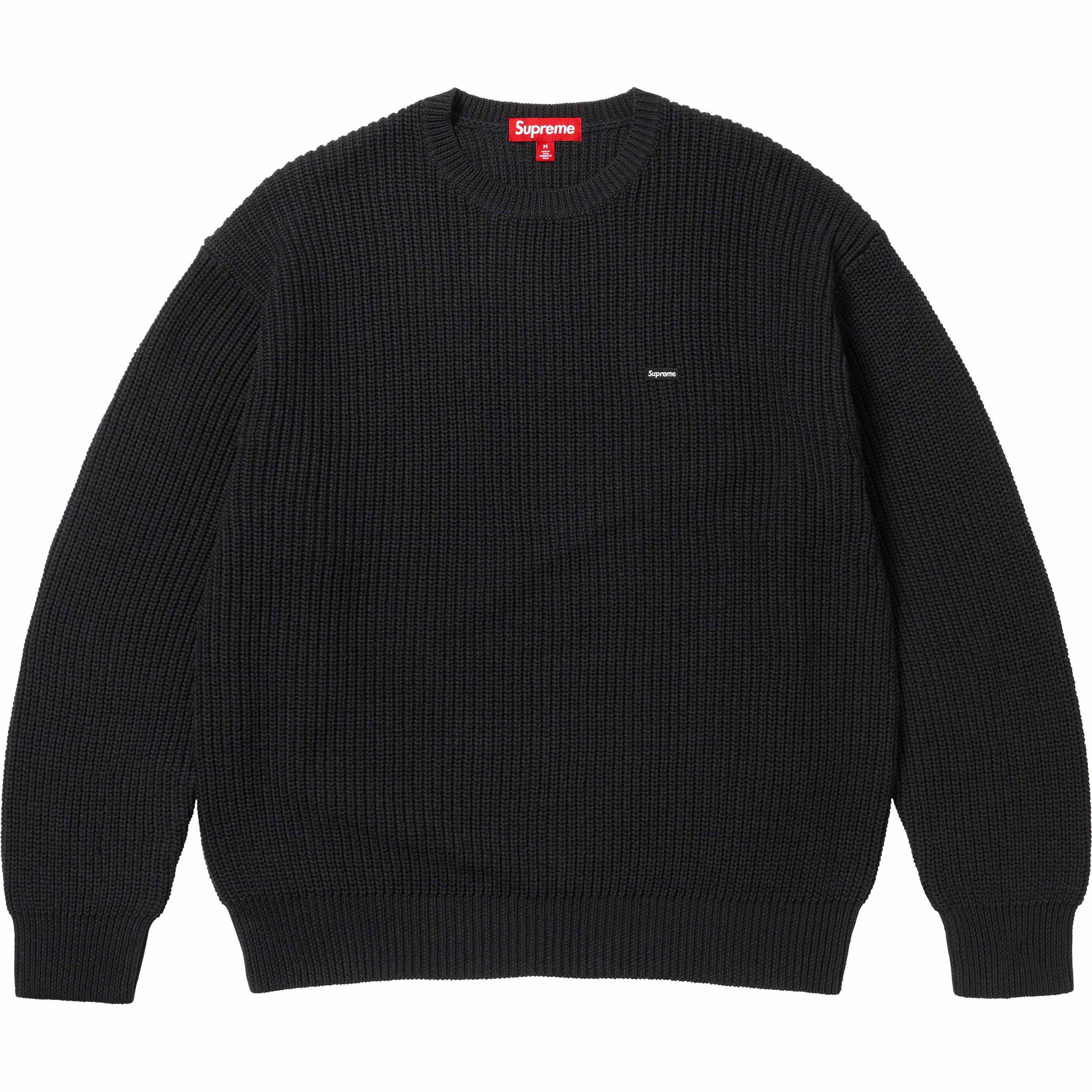 supreme small box ribbed sweater black