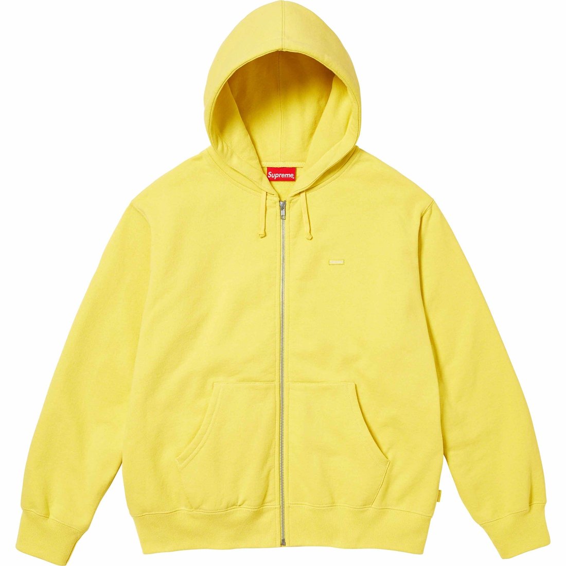 Details on Small Box Zip Up Hooded Sweatshirt Acid Yellow from fall winter
                                                    2023 (Price is $158)
