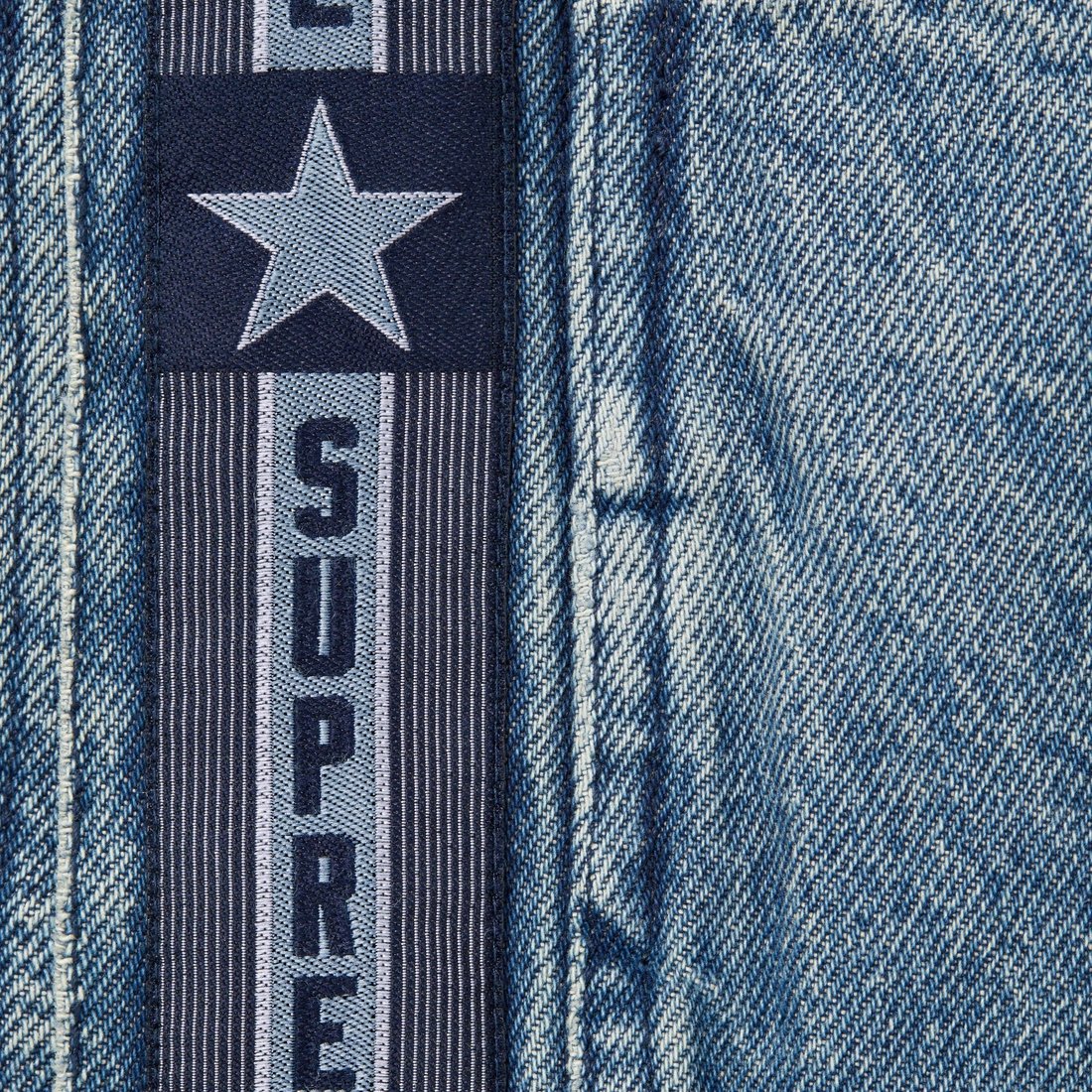 Details on Snap-Off Baggy Jean Washed Blue from fall winter
                                                    2023 (Price is $178)
