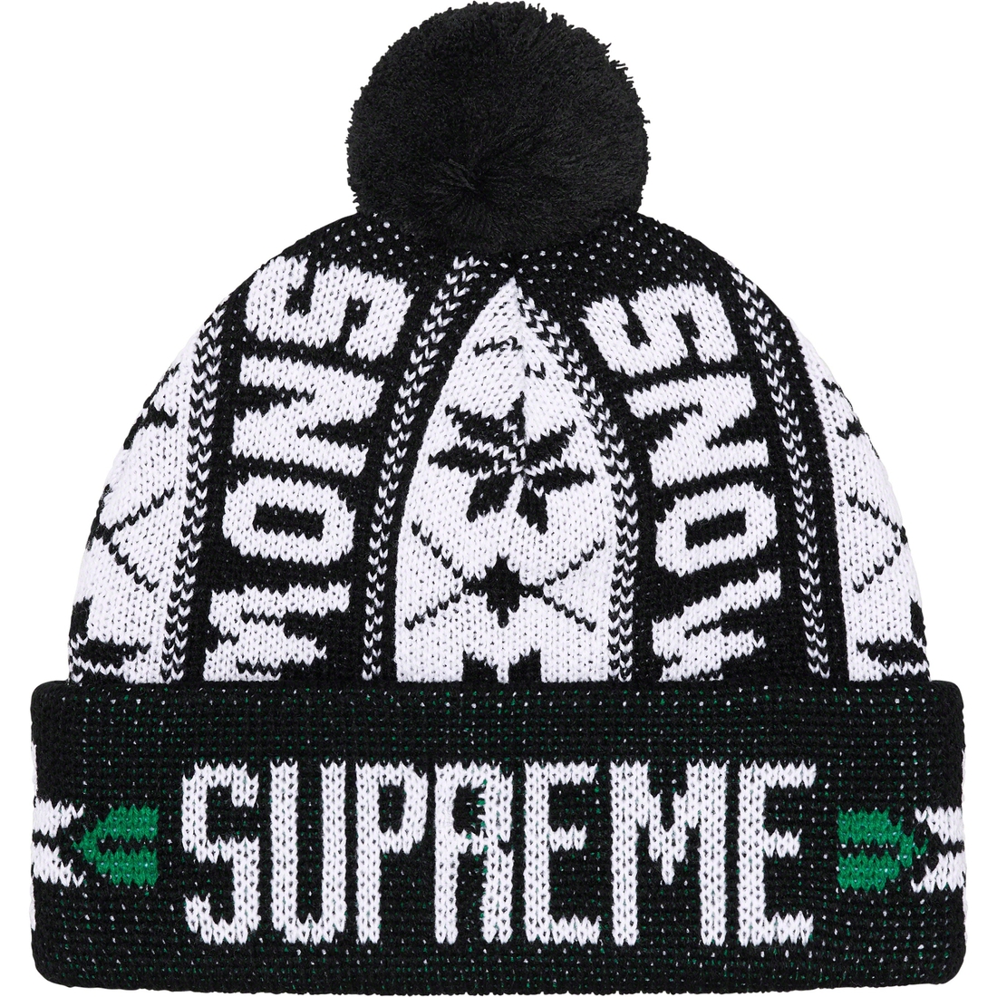 Supreme Snow Beanie (FW23) - Black - $40