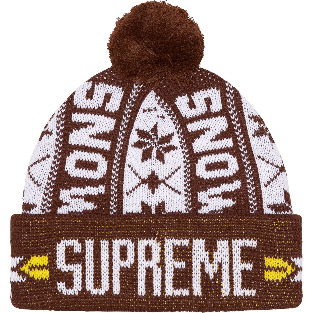 Supreme Snow Beanie (FW23) - Brown - $40