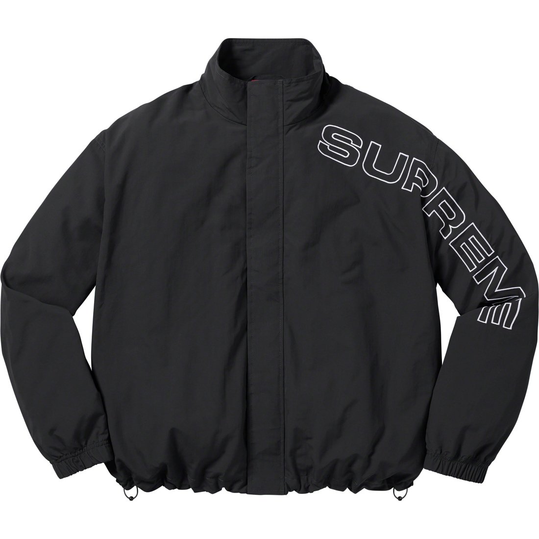 Details on Spellout Embroidered Track Jacket Black from fall winter
                                                    2023 (Price is $168)