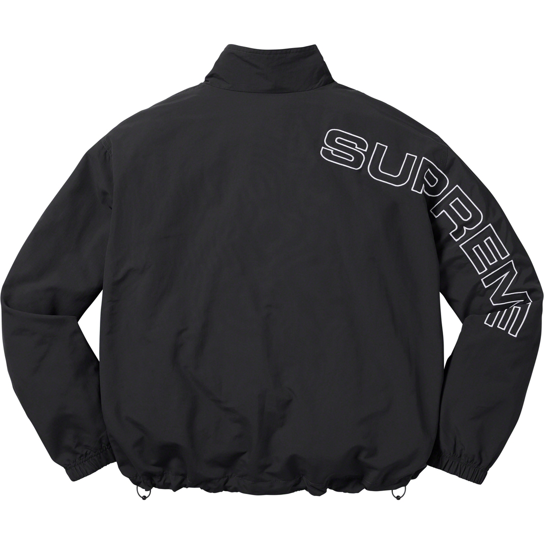 Details on Spellout Embroidered Track Jacket Black from fall winter
                                                    2023 (Price is $168)