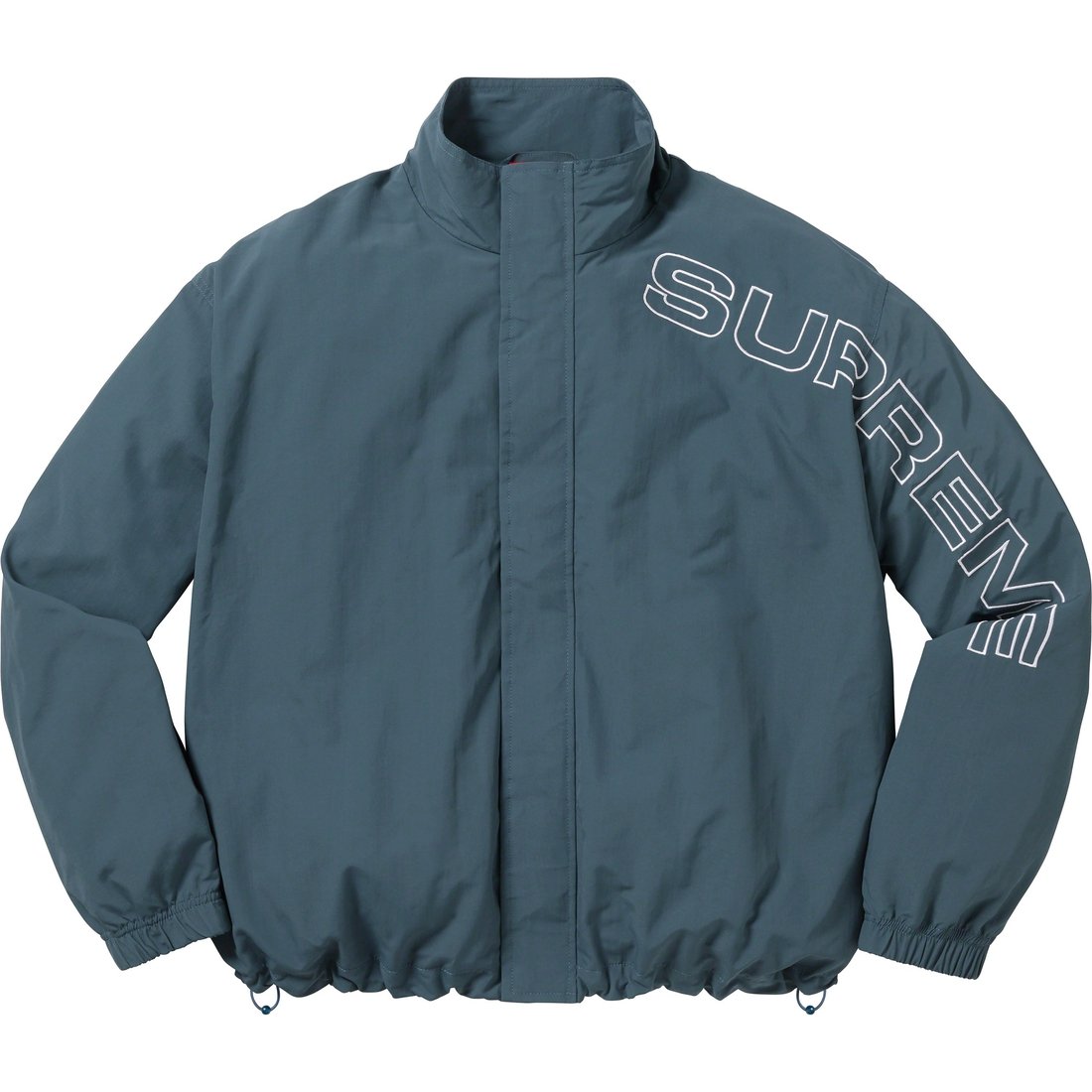 Details on Spellout Embroidered Track Jacket Dark Blue from fall winter
                                                    2023 (Price is $168)
