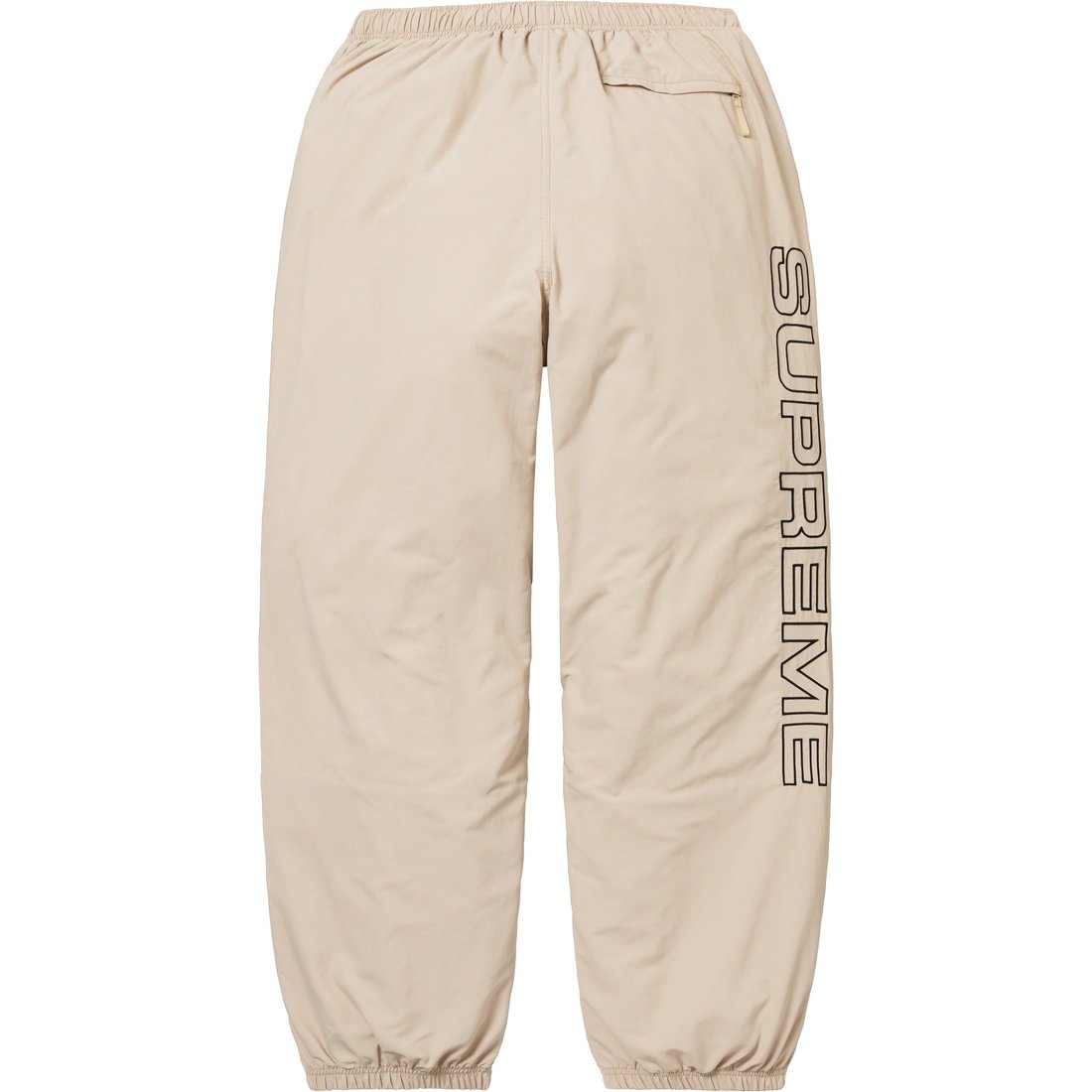 Details on Spellout Embroidered Track Pant Sand from fall winter
                                                    2023 (Price is $138)