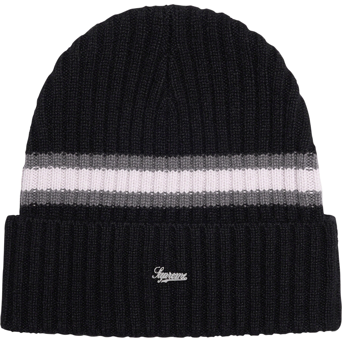 Details on Striped Cashmere Beanie Black from fall winter
                                                    2023 (Price is $68)