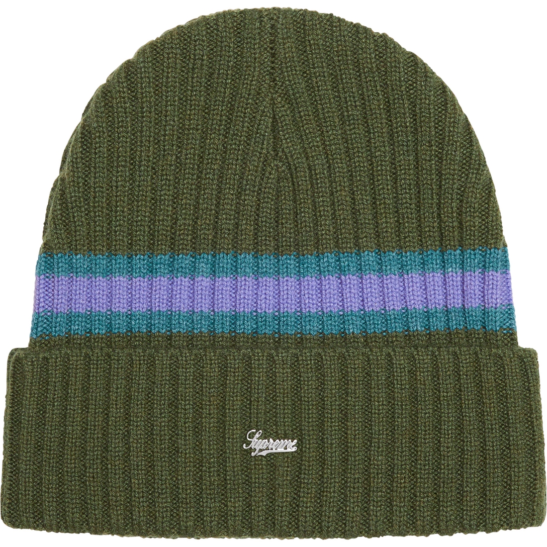 Details on Striped Cashmere Beanie Olive from fall winter
                                                    2023 (Price is $68)