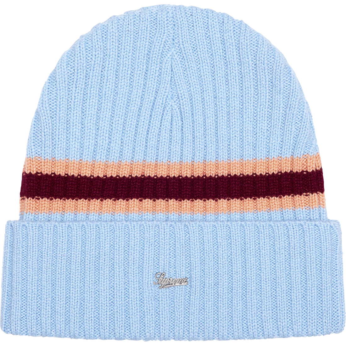 Details on Striped Cashmere Beanie Pale Blue from fall winter
                                                    2023 (Price is $68)