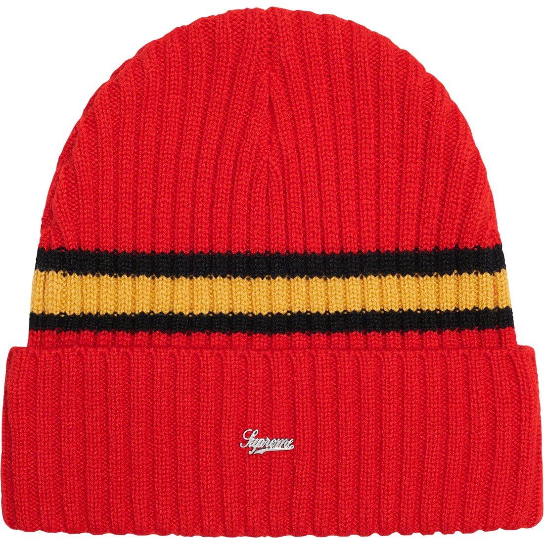 Details on Striped Cashmere Beanie Red from fall winter
                                                    2023 (Price is $68)