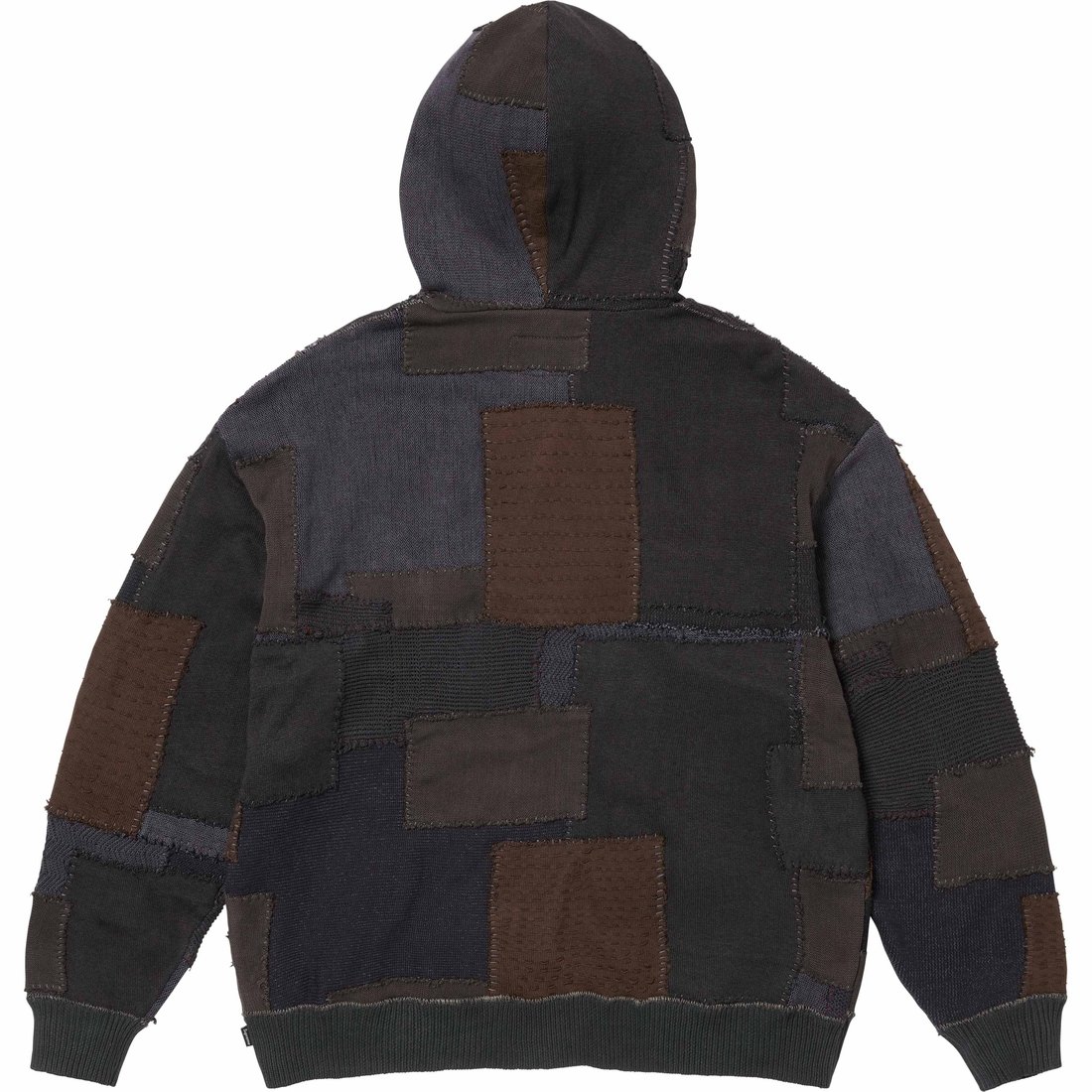 Details on Supreme blackmeans Patchwork Zip Up Hooded Sweater Black from fall winter
                                                    2023 (Price is $498)